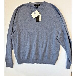 The Men's Store 100% Cashmere Crewneck Sweater Steel Blue‎ Size 2XL XXL